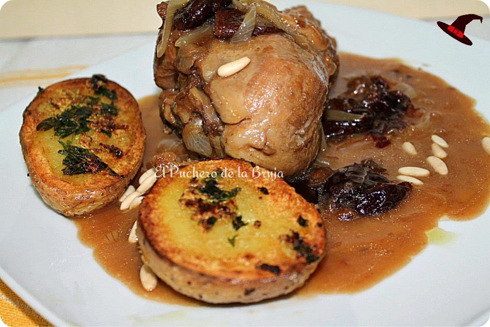 muslo de pavo guisado con ciruelas pasas